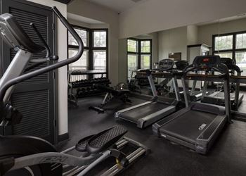 Fitness center with equipment